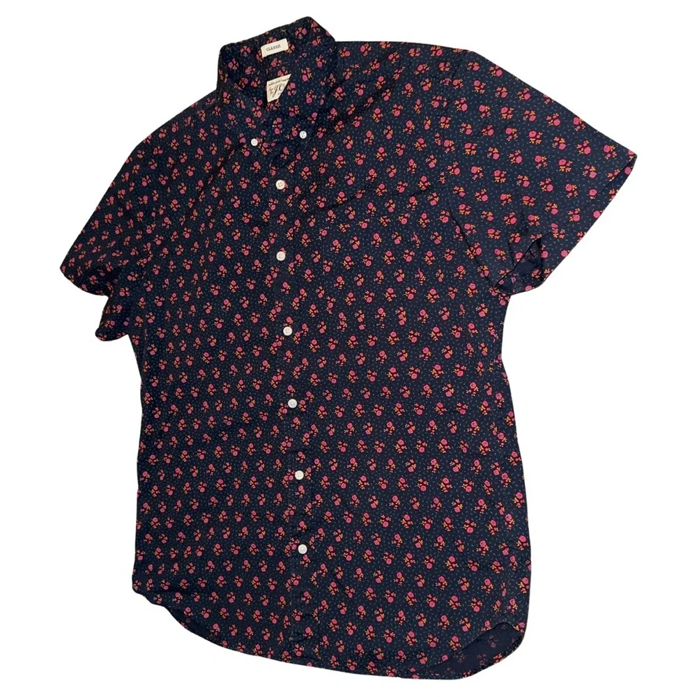 J. Crew Secret Wash Shirting Floral Print - Classic Fit - Picture 5 of 9